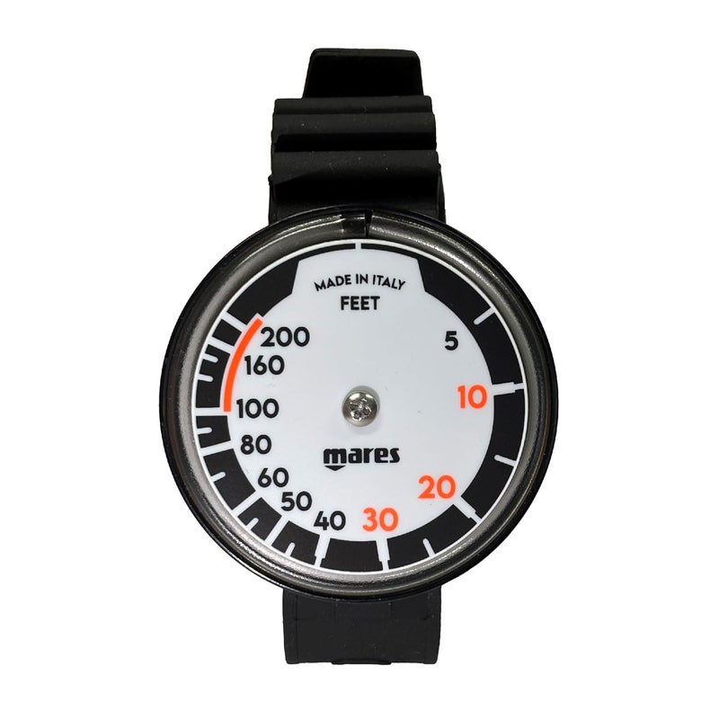 Mares M Depth Gauge Wrist Capillary (414436) - Wrist-Mounted Analog Capillary Depth Gauge with 60mm Dial & Max Depth Indicator - Image 1
